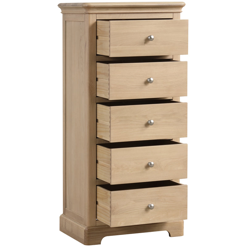 Cromford Oak 5 Drawer Tall Chest