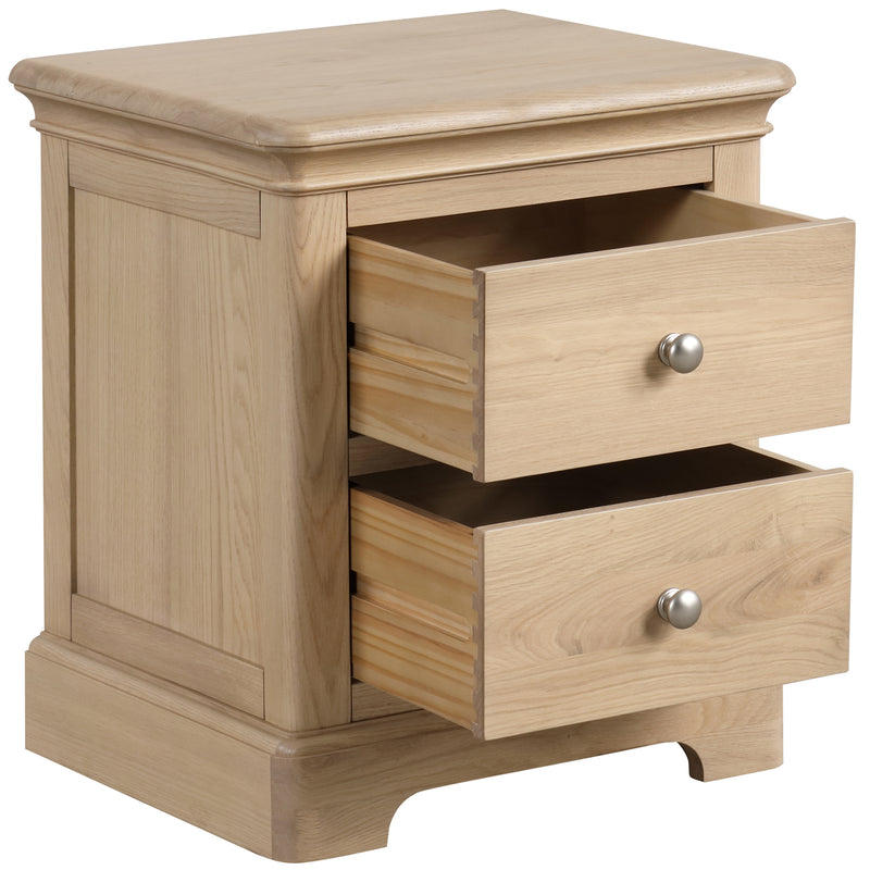 Cromford Oak 2 Drawer Bedside