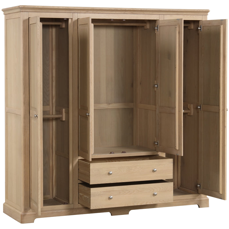 Cromford Oak Quad Wardrobe
