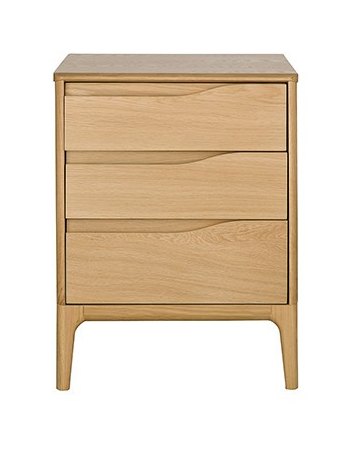 Ercol Rimini 3 Drawer Bedside Cabinet available at Hunters Furniture Derby