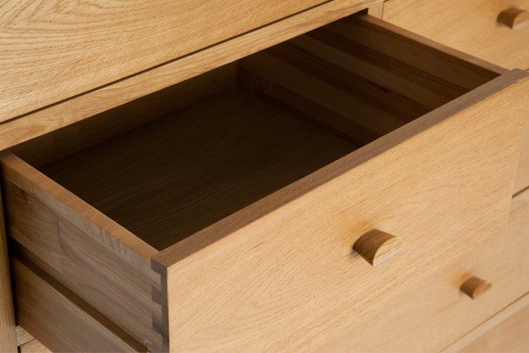 Ercol Teramo 5 Drawer Wide Chest available at Hunters Furniture Derby