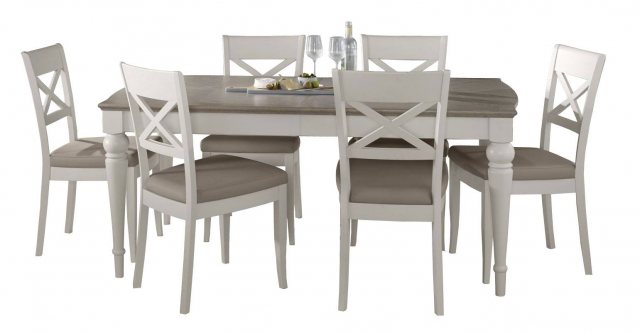 Cotswold 6-8 Rectangular Table- Grey Washed Oak & Soft Grey
