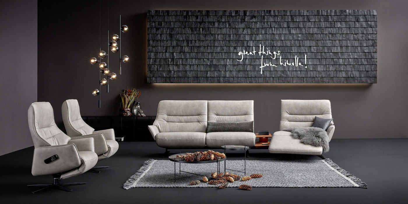 Himolla white sofa and chairs in a modern living room