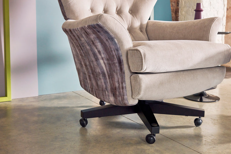 Jay Blades X G Plan Broadway Swivel Chair available at Hunters Furniture Derby