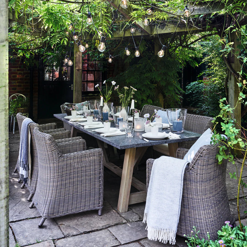 Neptune Stanway 8 Seater Teak Garden Dining Table with Bluestone Grani ...