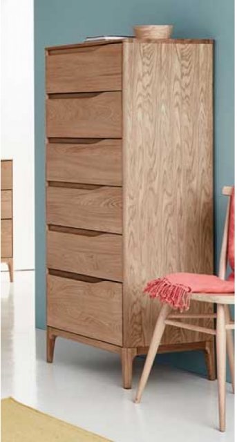Ercol Rimini 6 Drawer Tall Chest available at Hunters Furniture Derby