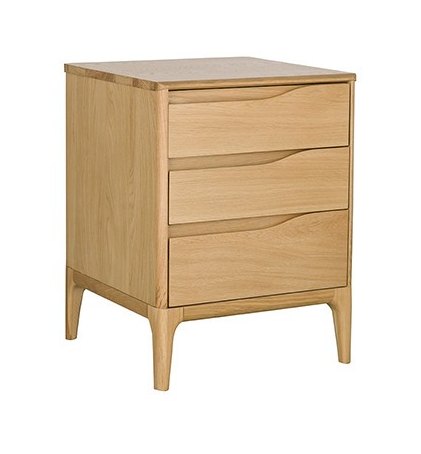 Ercol Rimini 3 Drawer Bedside Cabinet available at Hunters Furniture Derby