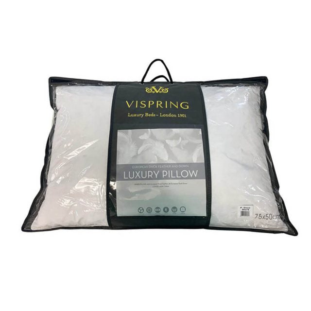 Vispring 75cm x 50cm European Duck Feather & Down Pillow available at Hunters Furniture Derby