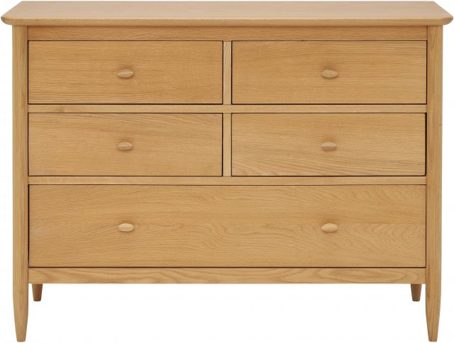 Ercol Teramo 5 Drawer Wide Chest available at Hunters Furniture Derby