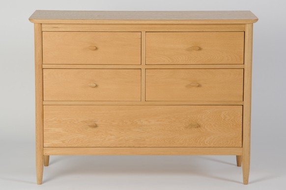 Ercol Teramo 5 Drawer Wide Chest available at Hunters Furniture Derby