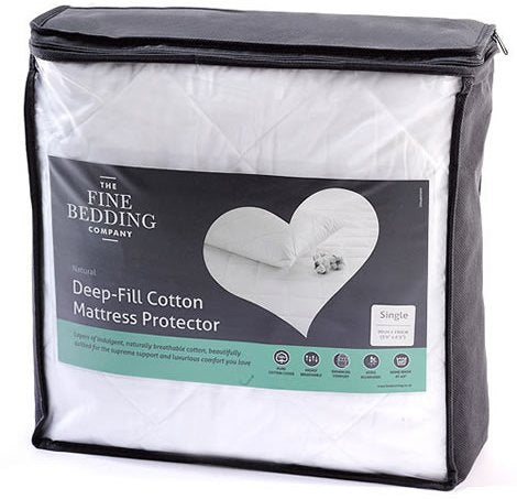 Fine Bedding Deep Fill Cotton Mattress Protector available at Hunters Furniture Derby