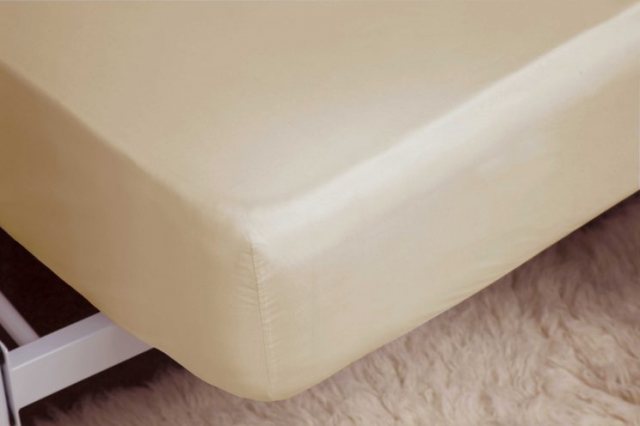 Belledorm Brushed Cotton Fitted Sheet In Cream available at Hunters Furniture Derby