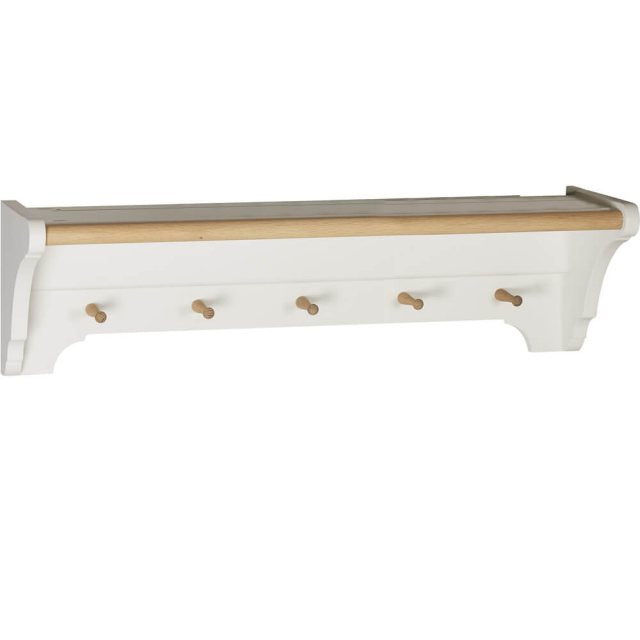 Neptune Chichester Laundry Shelf with 5 pegs angled view
