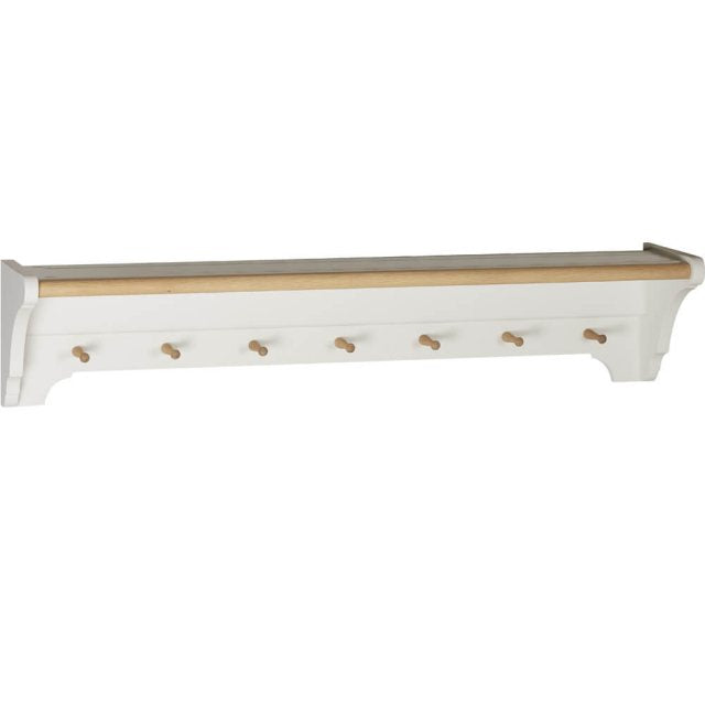 Neptune Chichester Laundry Shelf with 7 pegs angled view