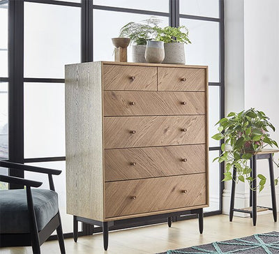Ercol Monza 6 drawer chest available at Hunters Furniture Derby