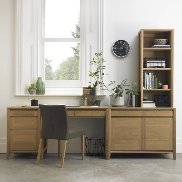 Hertford Oak Filing Cabinet available at Hunters Furniture Derby