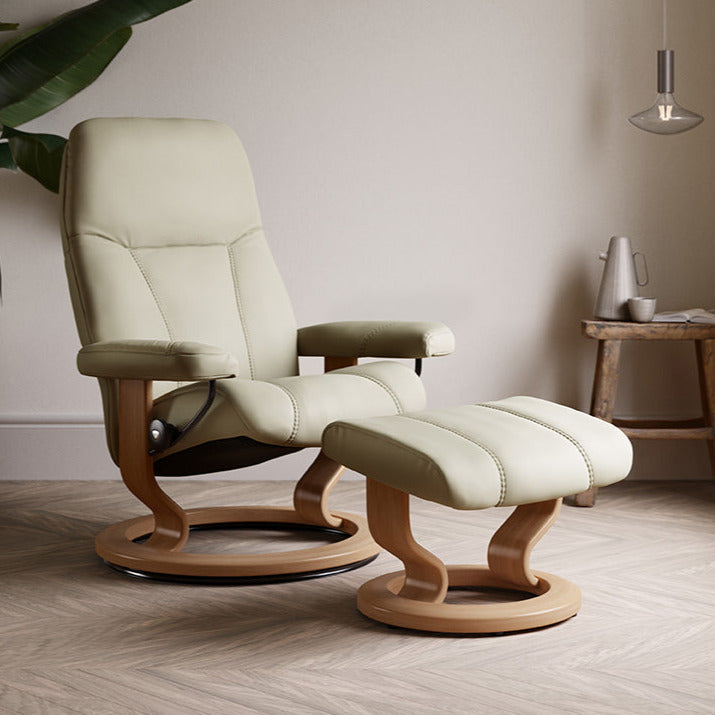 Stressless Consul Recliner Chair and Footstool