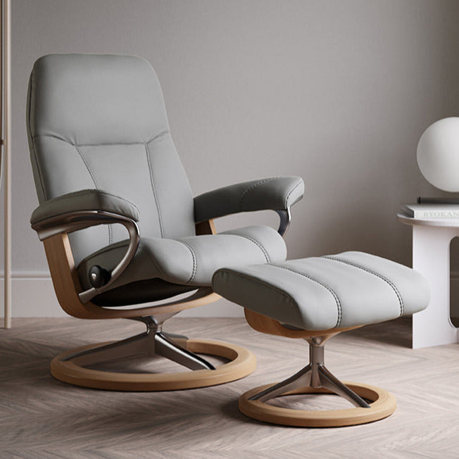 Stressless Consul Recliner Chair and Footstool