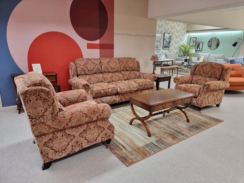 Parker Knoll Oakham 3 seater sofa and 2 armchairs, available at Hunters Furniture Derby