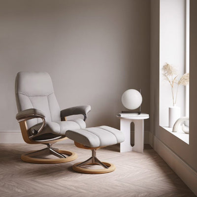 Stressless Consul Recliner Chair and Footstool, available in other colours