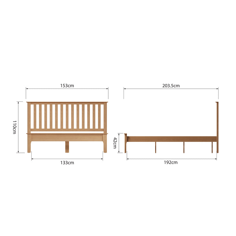 Tansley 135cm Slatted Bedframe available at Hunters Furniture Derby
