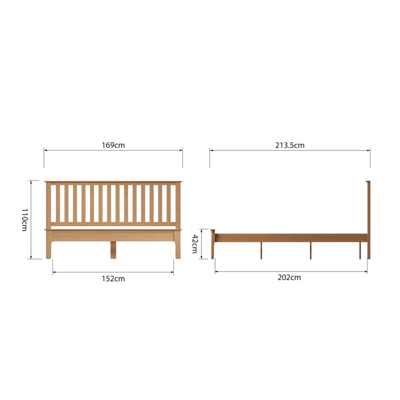 Tansley 150cm Slatted Bedframe available at Hunters Furniture Derby