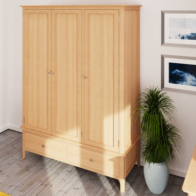 Tansley Large 3 Door Wardrobe available at Hunters Furniture Derby