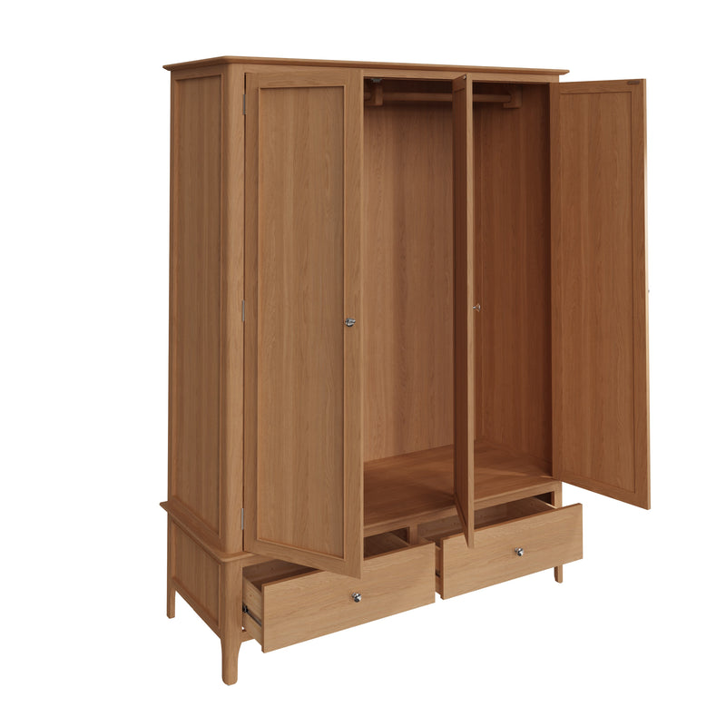 Tansley Large 3 Door Wardrobe available at Hunters Furniture Derby