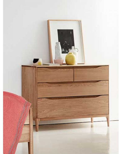 Ercol Rimini 4 drawer chest available at Hunters Furniture Derby