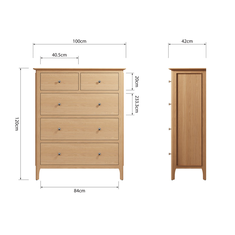 Tansley Jumbo 2 Over 3 Chest of Drawers available at Hunters Furniture Derby