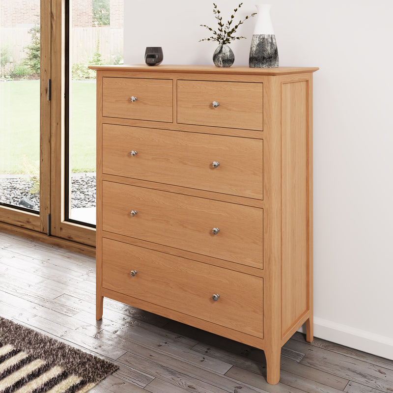 Tansley Jumbo 2 Over 3 Chest of Drawers available at Hunters Furniture Derby