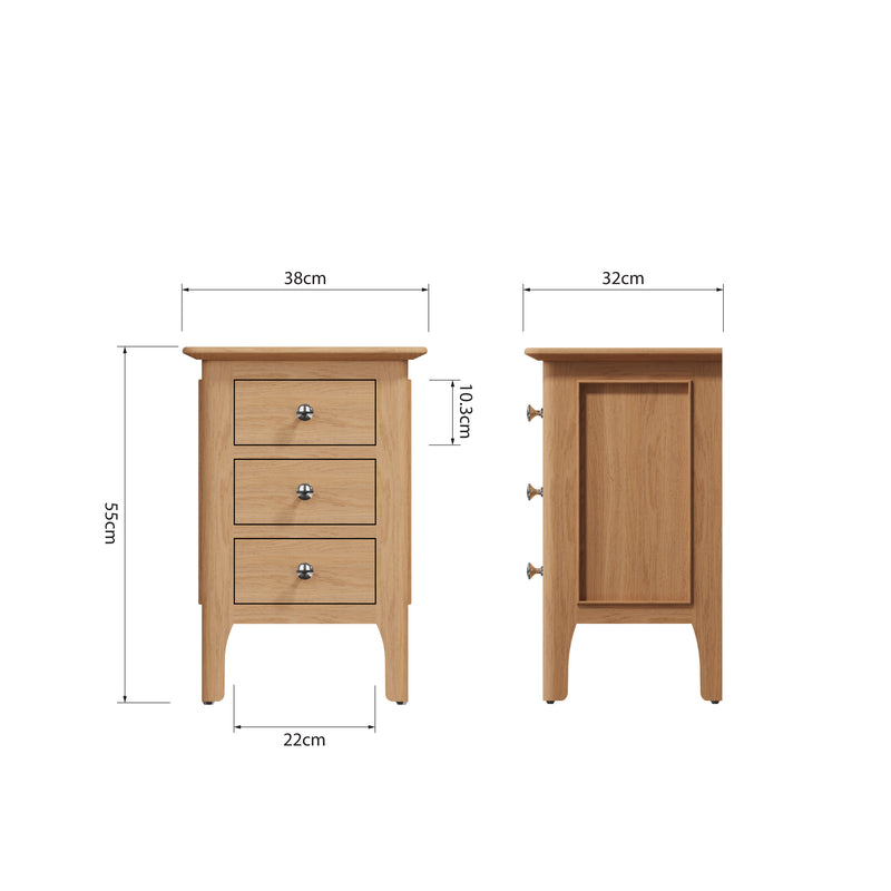 Tansley Small Bedside Cabinet available at Hunters Furniture Derby